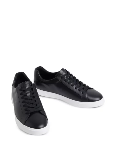 Sneakers Calvin Klein με κορδόνια με δαντέλα με αυτόγραφο μαύρο