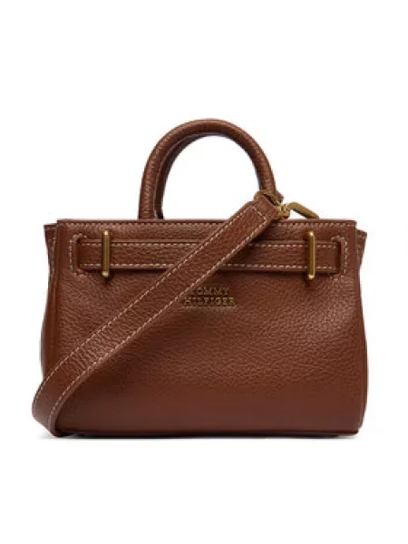 Kabelka Tommy Hilfiger American Icon Micro Tote Leather hnědá