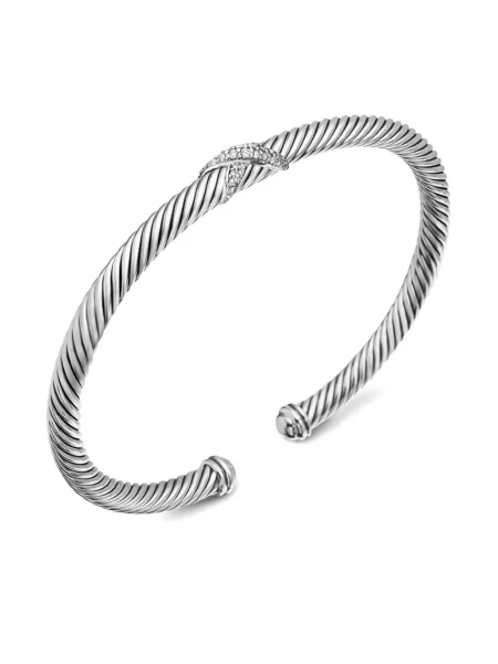 Brăţară David Yurman clasică argintiu