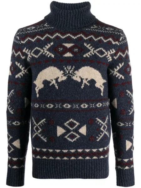 Strečové zateplené polotričko Polo Ralph Lauren s potiskem modré