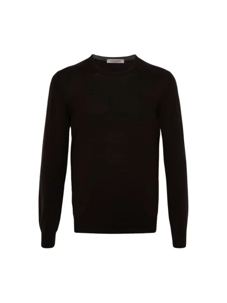 Sweter La Fileria wełniany brązowy