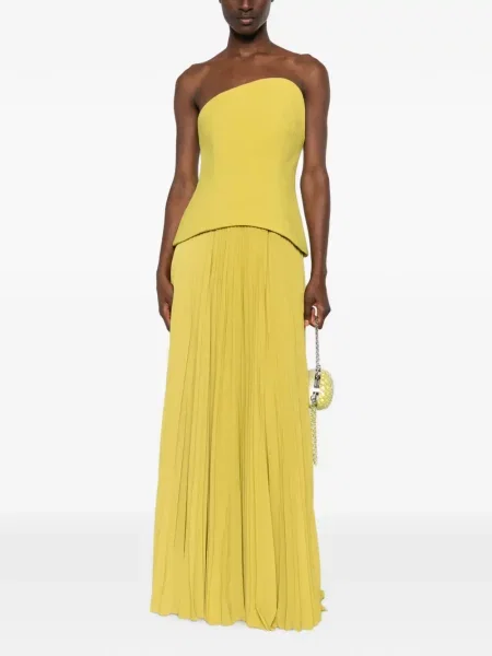 Rochie maxi Solace London fără bretele galben
