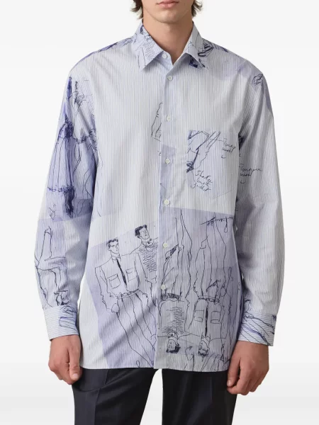 Cămașă Paul Smith cu dungi albastru