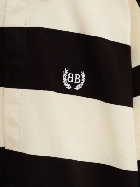Ριγέ polo Balenciaga καφέ