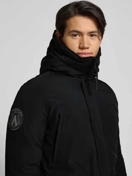 Parka z kapturem Superdry czarna