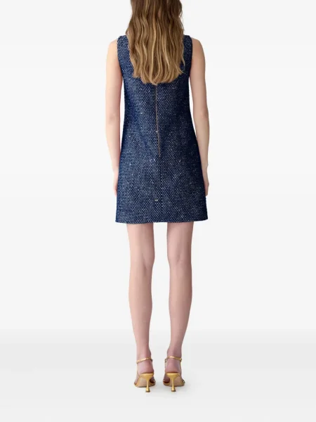 Κοστούμι μίνι φόρεμα Carolina Herrera tweed μπλε