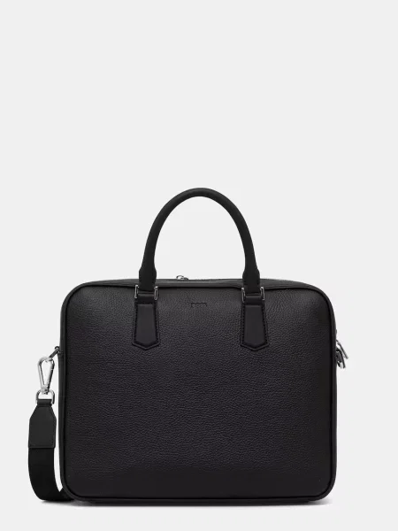 BOSS torba za laptop muška kožna New Crosstown_Doc crna