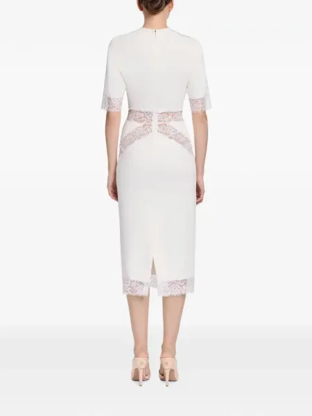 Rochie midi Elie Saab din dantelă alb