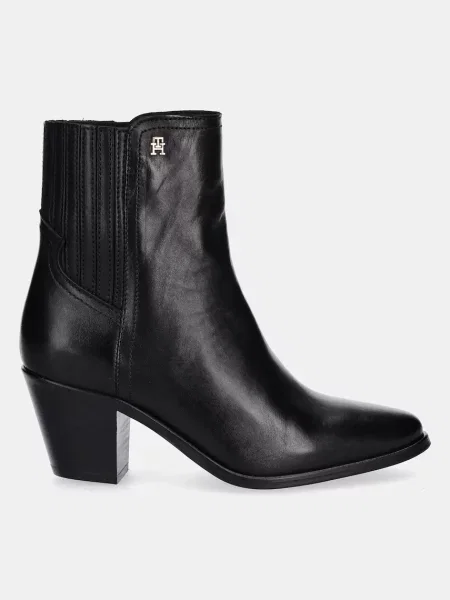 Tommy Hilfiger ghete chelsea de piele WESTERN MID HEEL LEATHER CHELSEA negru