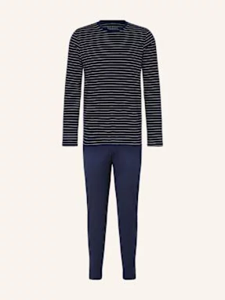 Schiesser Piżama Casual Essentials blau granatowa