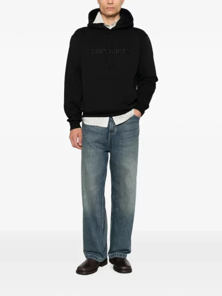 Суичър с качулка Carhartt Wip бродиран черно