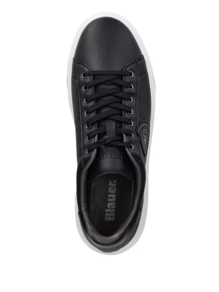 Bőr sneaker Blauer autogrammal fekete