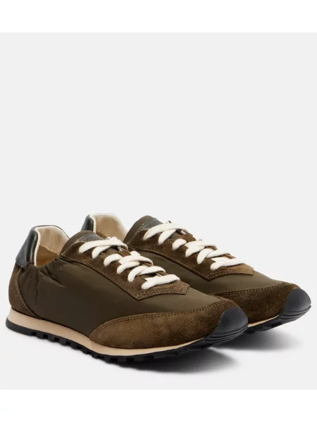 Sneakerși Le Monde Beryl din piele de căprioară verde