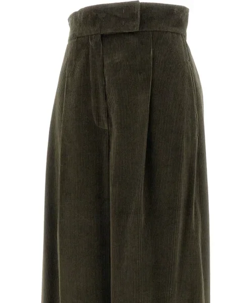 Samt plisirane hlače Max Mara zelena
