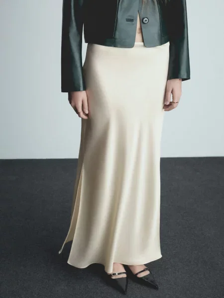 Спідниця максі MANGO бежевий