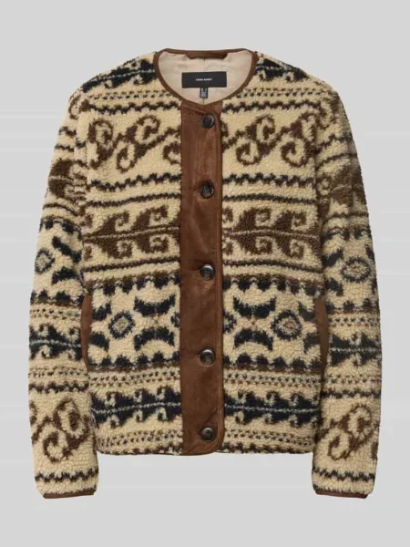 Kurtka teddy o kroju regular fit z okrągłym dekoltem model LINDAU' Vero Moda beżowa