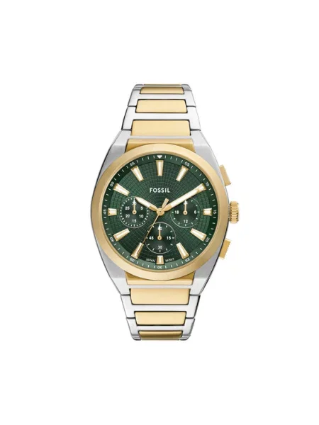 Fossil Ρολόι Everett  Chronograph Χρυσό πράσινο