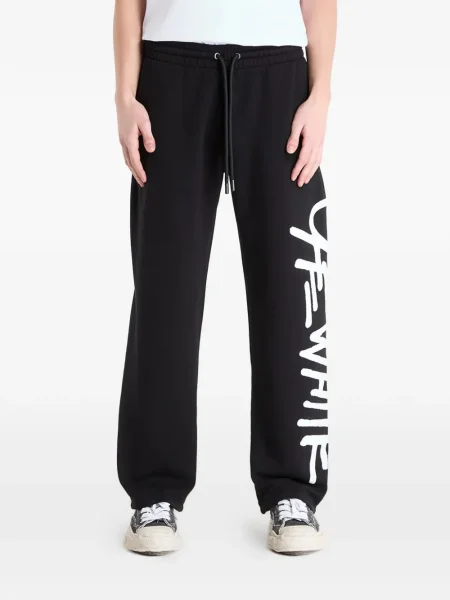 Pantaloni Off-white cu imagine alergare alb