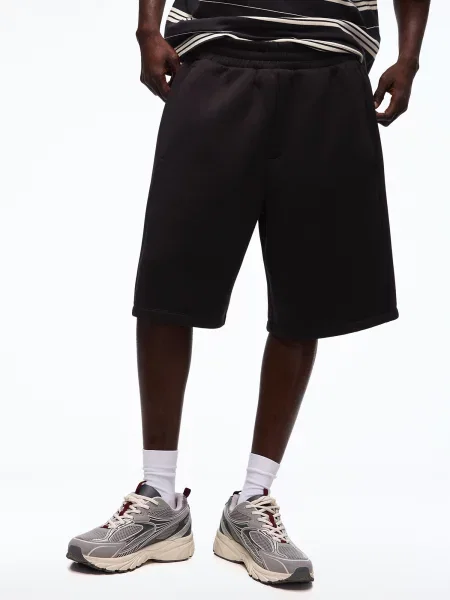 Bershka Pantaloni gri amestecat negru