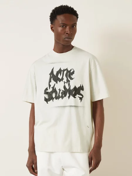 Acne Studios Oversized Tričko režná černá bílá
