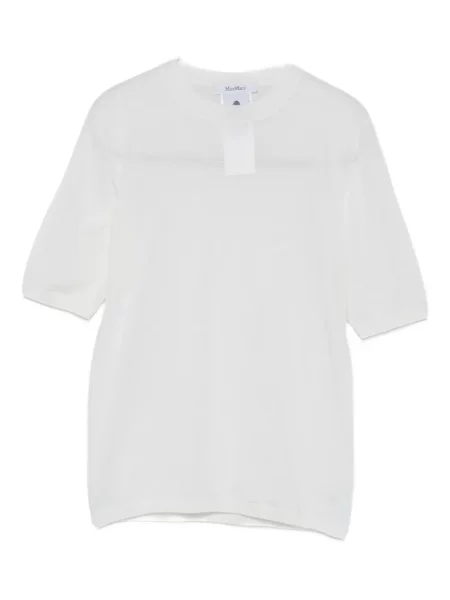 Top Max Mara de lână scurt alb