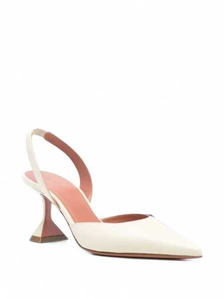 Pantofi cu toc Amina Muaddi slingback alb