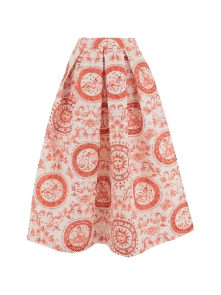 Spódnica Lunatica Milano z nadrukiem dzwony czerwona