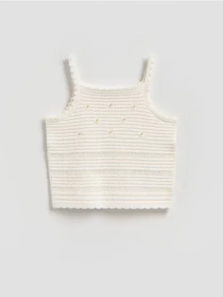 Reserved В’язаний топ кремовий 