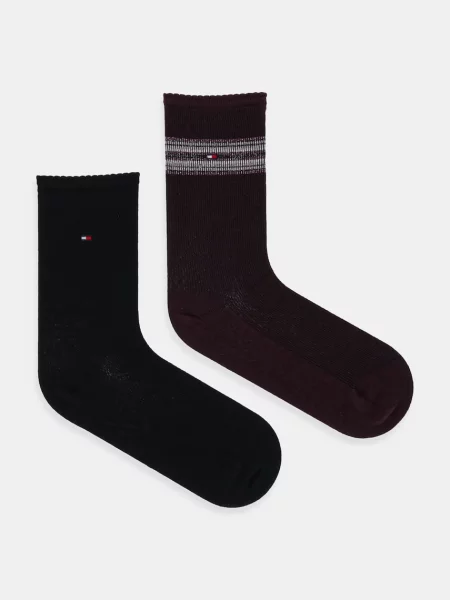 Чорапи Tommy Hilfiger 2 чифта бордо