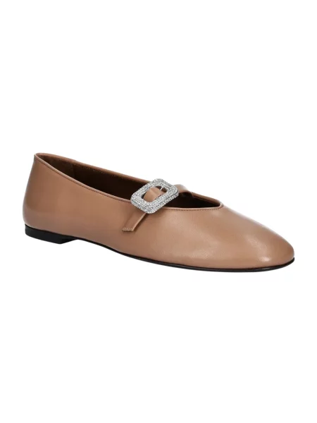 Giuseppe Zanotti baleriny skórzane Amanda beżowy brązowe