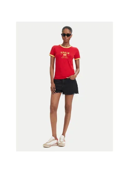 Guess Jeans Póló Classic Fit piros