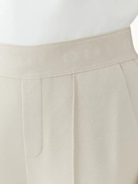 Oui Spodnie Typu Culotte Neya weiss beżowe