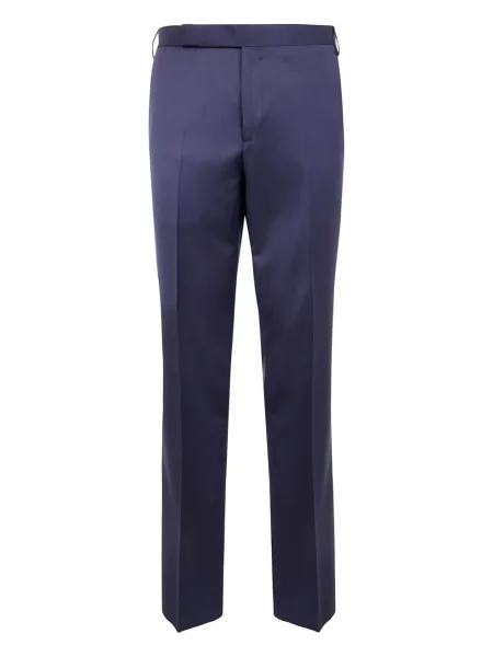 Pantaloni Lardini de lână plisate albastru