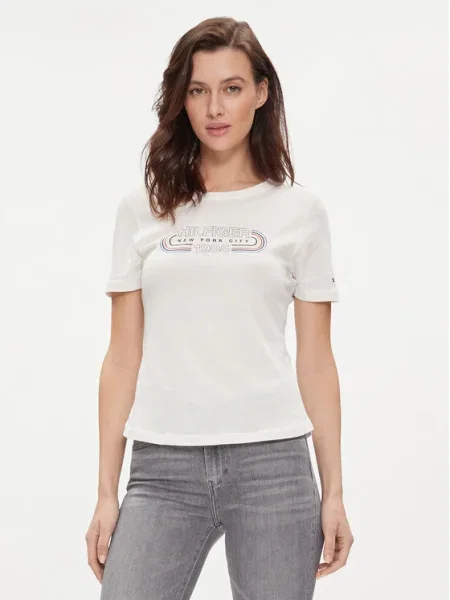 Тениска Tommy Hilfiger бежово