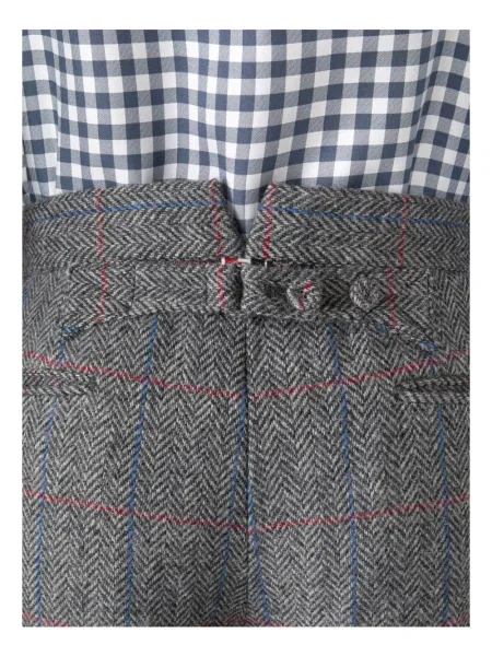 Pantaloni Thom Browne în carouri gri