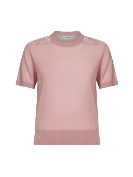 Sweter Burberry wełniany różowy