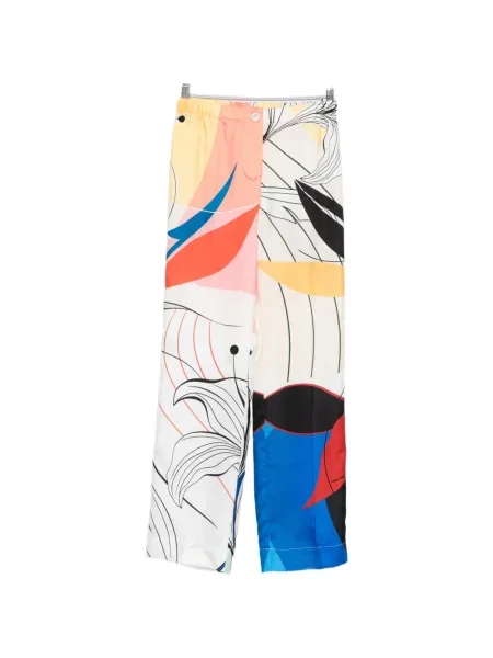 Pantaloni F.r.s For Restless Sleepers cu model floral cu imagine alb