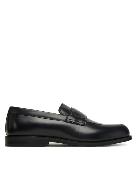 Кожени мокасини Calvin Klein ESS RUBBER BAND LOAFER LTH мъжки черно