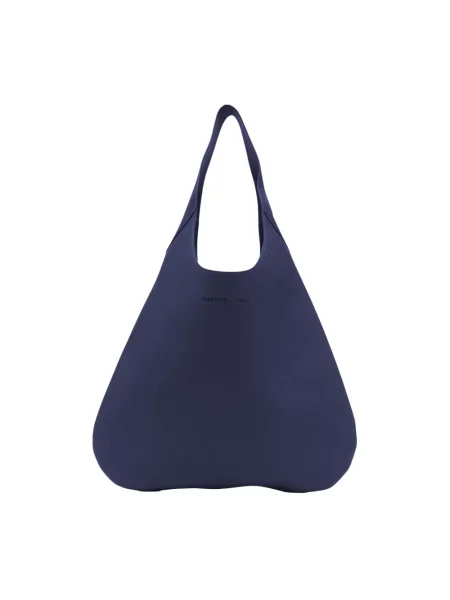 Torebka skórzana Carven niebieska