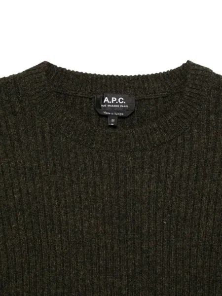 Pulover A.p.c. cu decolteu rotund verde