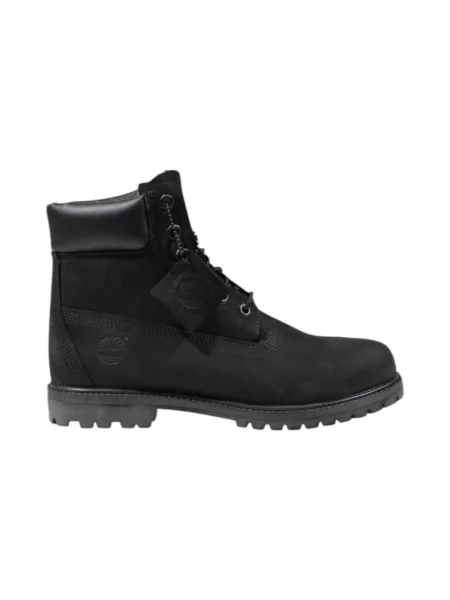 Botki Timberland na płaskim obcasie wodoszczelne czarne
