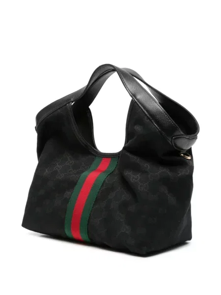 Geantă shopper Gucci cu dungi negru