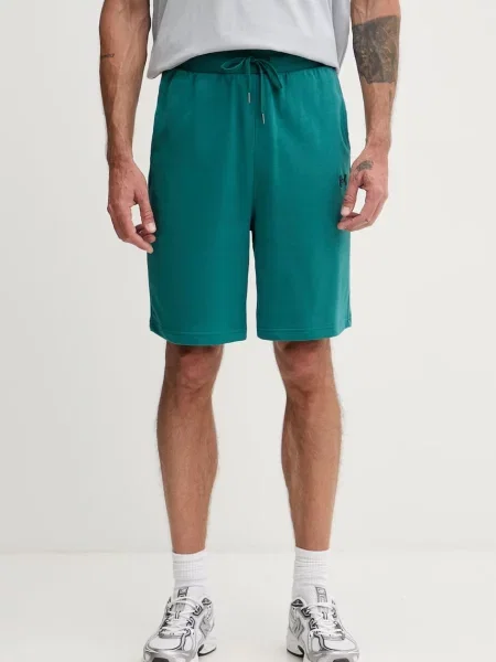 Under Armour teplákové šortky s bavlnou Rival zelené