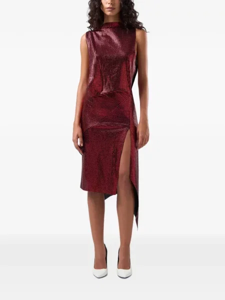 Rochie midi Gcds asimetrică drapată roșu
