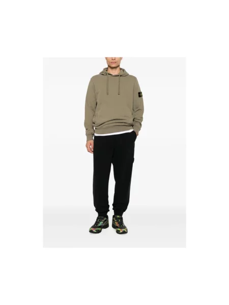 Bluza z kapturem Stone Island z kapturem z kamieniami zielona
