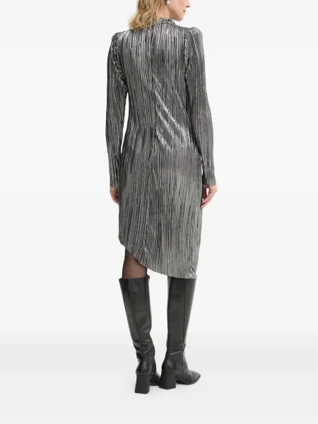 Rochie midi Bruuns Bazaar plisată până la genunchi de costum argintiu