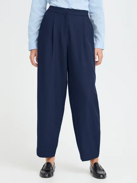 ICHI Pantaloni cutați IHFAVA bleumarin