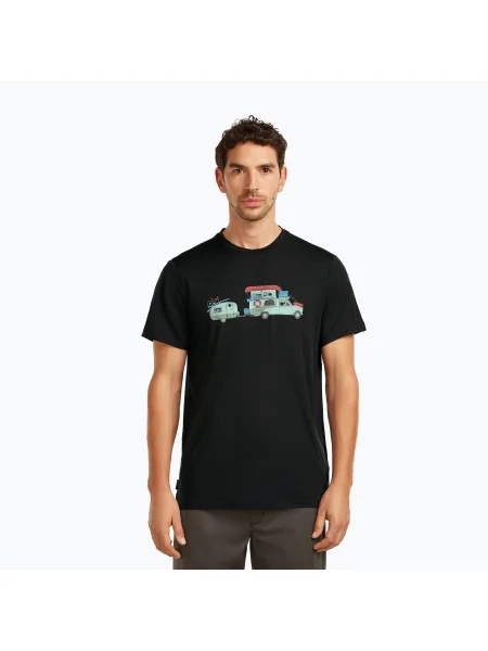 Tricou pentru bărbați icebreaker Merino Tech Lite Transportage Tee black negru