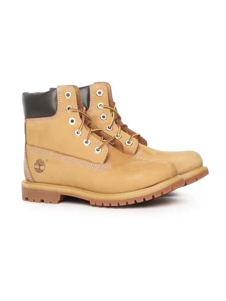 Botki Timberland skórzane na płaskim obcasie beżowe