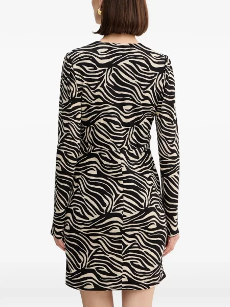Lung rochie mini Morgan cu imagine cu model zebră negru
